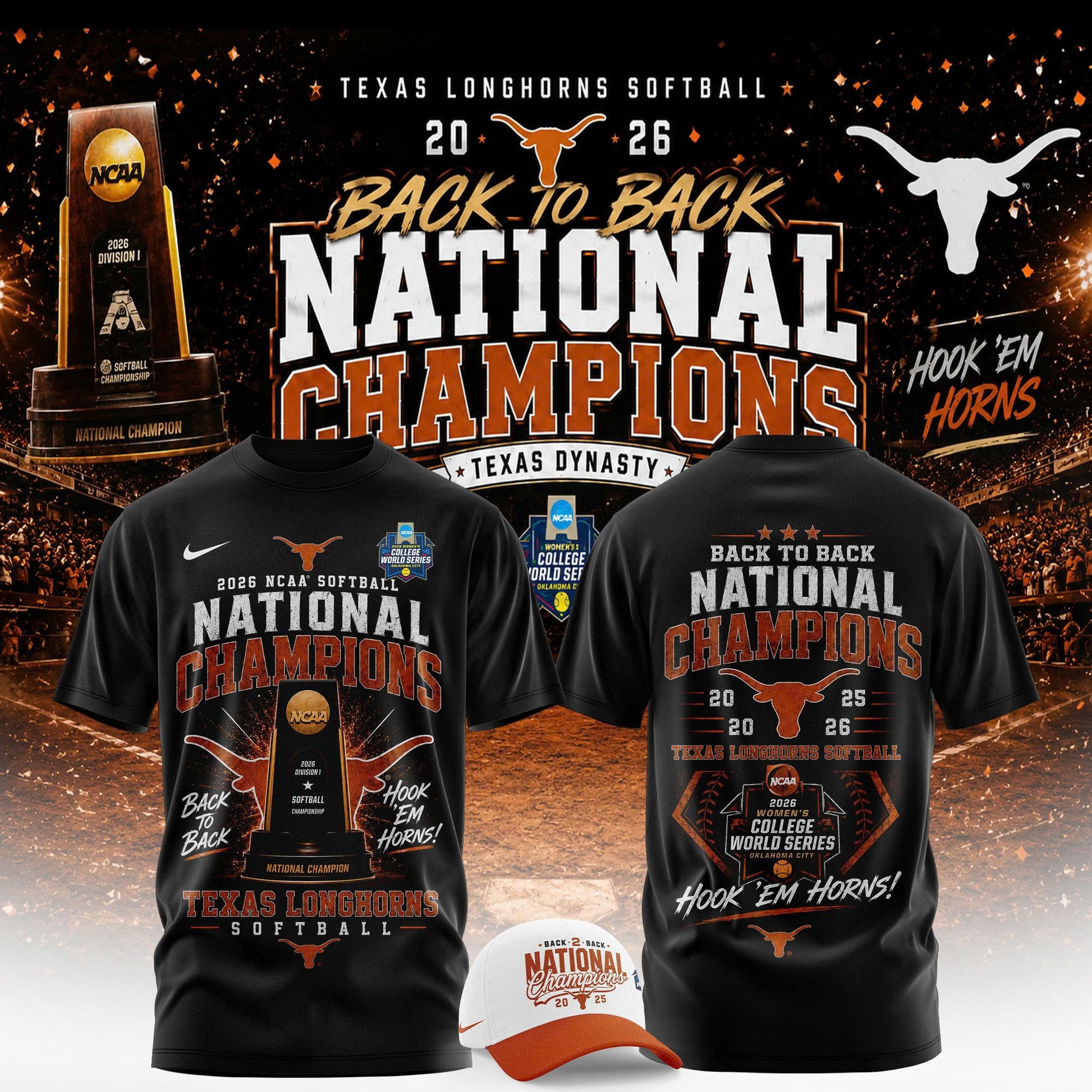 .2026 WCWS Back-To-Back National Champions Tshirt