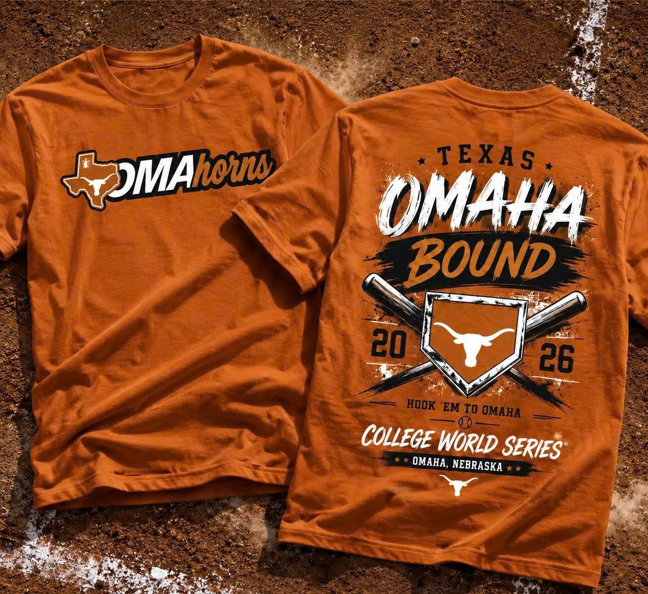 .Texas Longhorn Baseball 2026 NCAA Baseball Men's College World Series Omahorns Tshirt