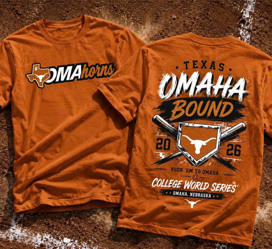 .Texas Longhorn Baseball 2026 NCAA Baseball Men's College World Series Omahorns Tshirt