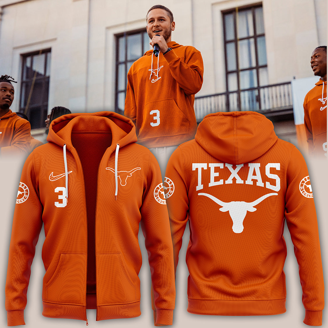 Texas Longhorns Football Zip Hoodie